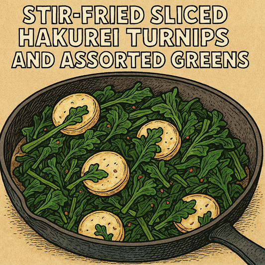 Sautéed Hakurei Turnips with Greens and Garlic